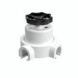 Kit deviatore in porcellana con manopola e base — Bianco / Nero / 2 uscite