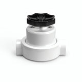 Kit deviatore in porcellana con manopola e base — Bianco / Nero / 2 uscite in linea