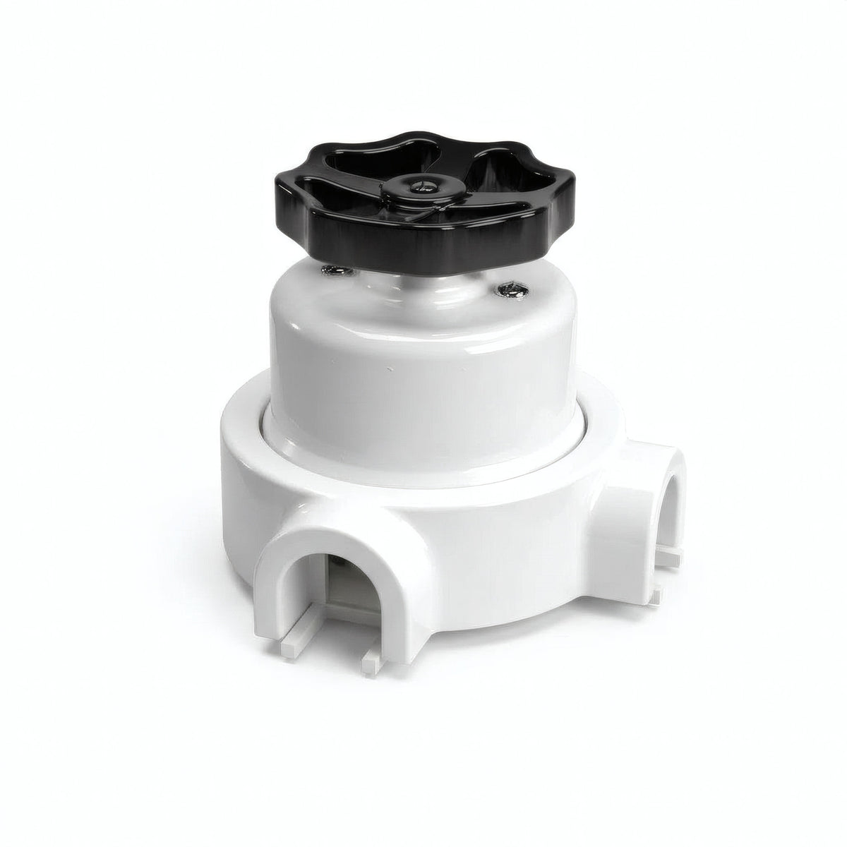 Kit deviatore in porcellana con manopola e base — Bianco / Nero / 2 uscite