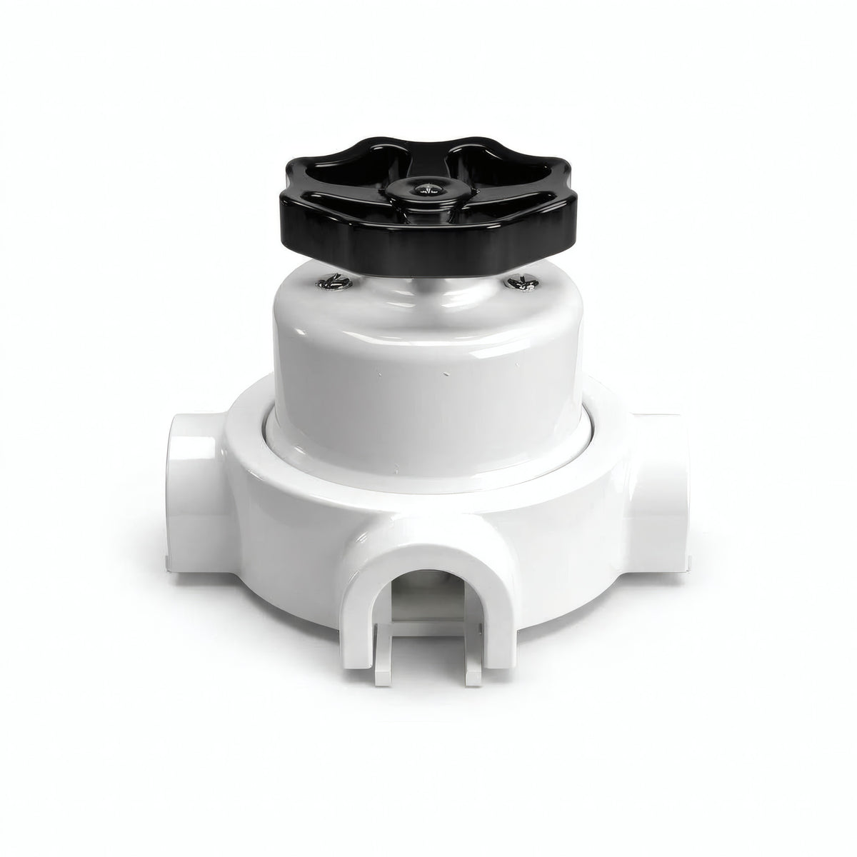 Kit deviatore in porcellana con manopola e base — Bianco / Nero / 3 uscite