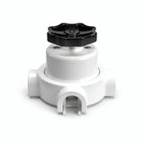 Kit deviatore in porcellana con manopola e base — Bianco / Nero / 3 uscite