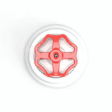 Kit deviatore in porcellana con manopola e base — Bianco / Rosso / Piatta Ø 100 mm