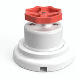 Kit deviatore in porcellana con manopola e base — Bianco / Rosso / Piatta Ø 100 mm
