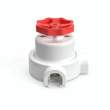 Kit deviatore in porcellana con manopola e base — Bianco / Rosso / 2 uscite