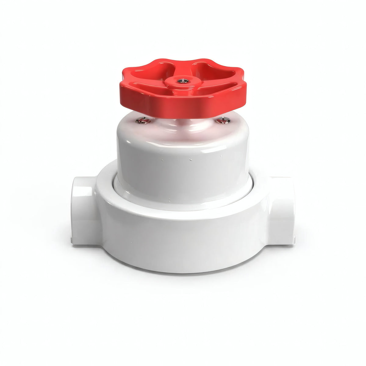Kit deviatore in porcellana con manopola e base — Bianco / Rosso / 2 uscite in linea