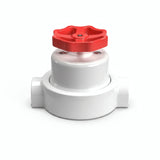 Kit deviatore in porcellana con manopola e base — Bianco / Rosso / 2 uscite in linea