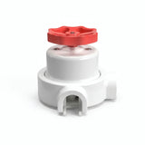 Kit deviatore in porcellana con manopola e base — Bianco / Rosso / 2 uscite
