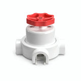 Kit deviatore in porcellana con manopola e base — Bianco / Rosso / 3 uscite