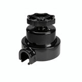 Kit deviatore in porcellana con manopola e base — Nero / Nero / 1 uscita