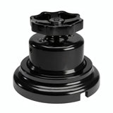 Kit deviatore in porcellana con manopola e base — Nero / Nero / Piatta Ø 100 mm