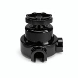Kit deviatore in porcellana con manopola e base — Nero / Nero / 2 uscite