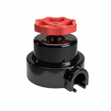 Kit deviatore in porcellana con manopola e base — Nero / Rosso / 1 uscita