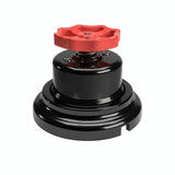 Kit deviatore in porcellana con manopola e base — Nero / Rosso / Piatta Ø 100 mm