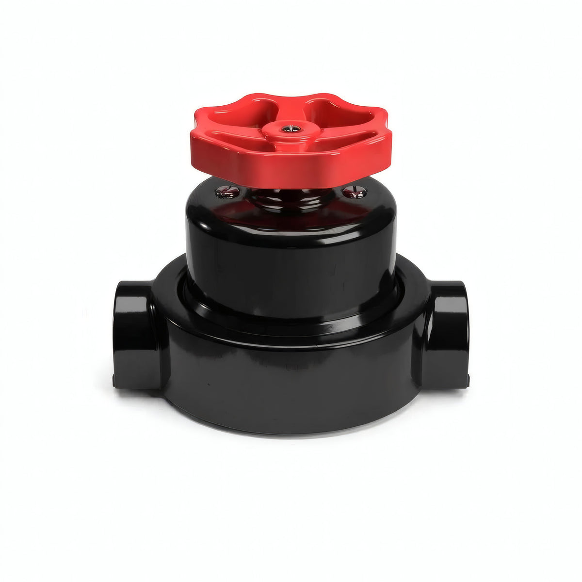 Kit deviatore in porcellana con manopola e base — Nero / Rosso / 2 uscite in linea
