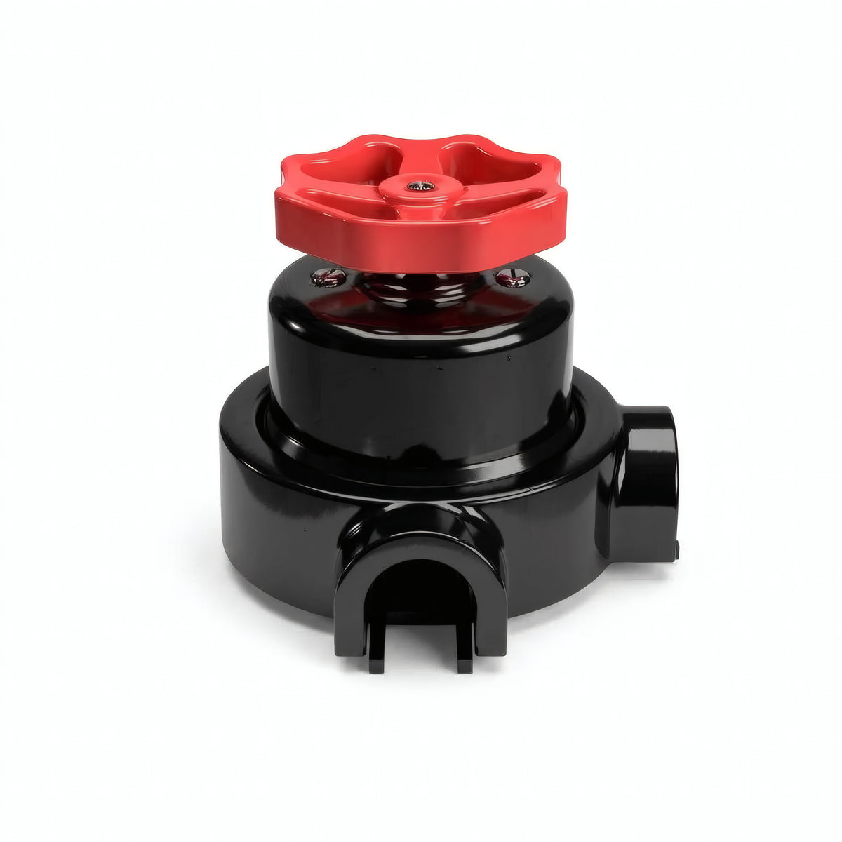 Kit deviatore in porcellana con manopola e base — Nero / Rosso / 2 uscite