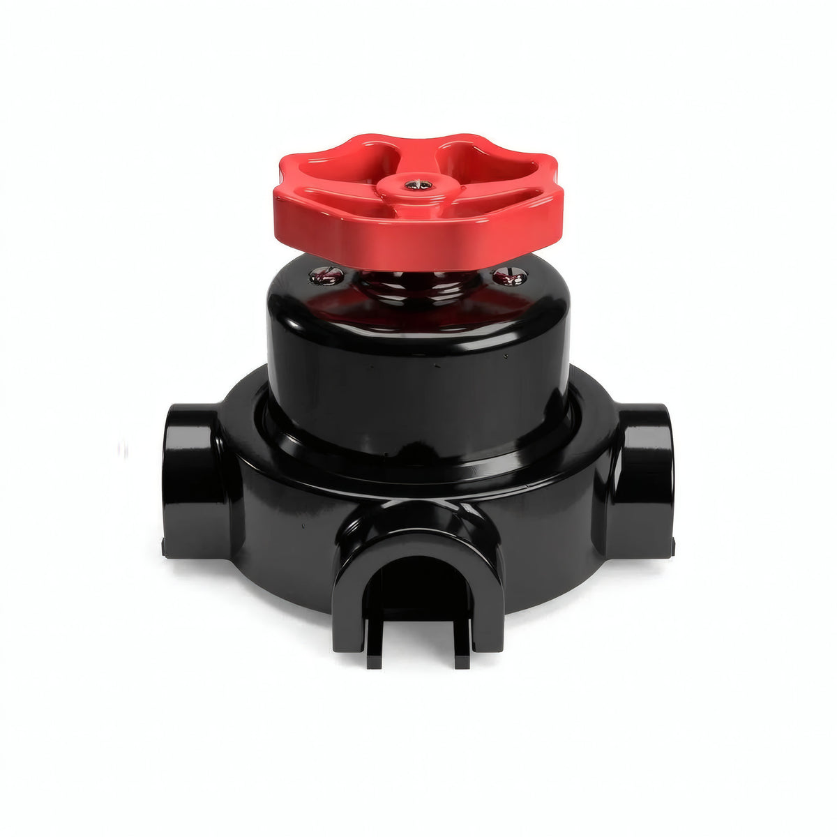 Kit deviatore in porcellana con manopola e base — Nero / Rosso / 3 uscite