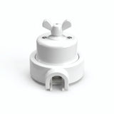 Kit deviatore in porcellana con galletto e base — Bianco / Bianco / 1 uscita