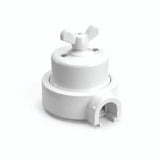Kit deviatore in porcellana con galletto e base — Bianco / Bianco / 1 uscita