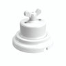 Kit deviatore in porcellana con galletto e base — Bianco / Bianco / Piatta Ø 100 mm