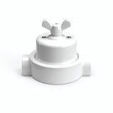 Kit deviatore in porcellana con galletto e base — Bianco / Bianco / 2 uscite in linea