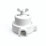 Kit deviatore in porcellana con galletto e base — Bianco / Bianco / 2 uscite