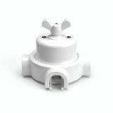 Kit deviatore in porcellana con galletto e base — Bianco / Bianco / 3 uscite