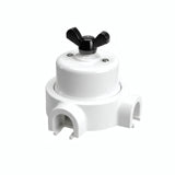 Kit deviatore in porcellana con galletto e base — Bianco / Nero / 2 uscite
