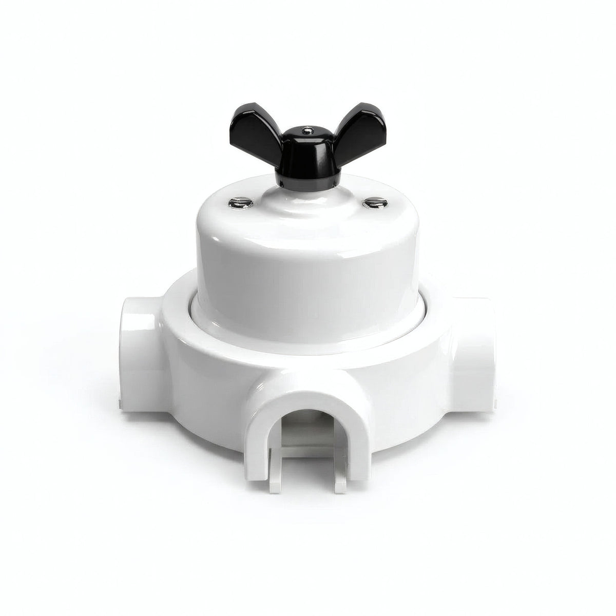 Kit deviatore in porcellana con galletto e base — Bianco / Nero / 3 uscite