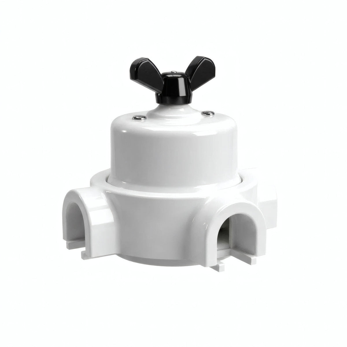 Kit deviatore in porcellana con galletto e base — Bianco / Nero / 3 uscite