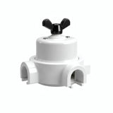 Kit deviatore in porcellana con galletto e base — Bianco / Nero / 3 uscite