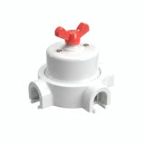 Kit deviatore in porcellana con galletto e base — Bianco / Rosso / 3 uscite