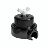 Kit deviatore in porcellana con galletto e base — Nero / Bianco / 1 uscita