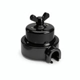 Kit deviatore in porcellana con galletto e base — Nero / Nero / 1 uscita