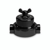Kit deviatore in porcellana con galletto e base — Nero / Nero / 2 uscite in linea