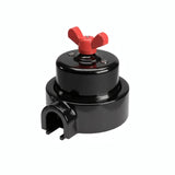 Kit deviatore in porcellana con galletto e base — Nero / Rosso / 1 uscita