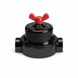 Kit deviatore in porcellana con galletto e base — Nero / Rosso / 2 uscite in linea
