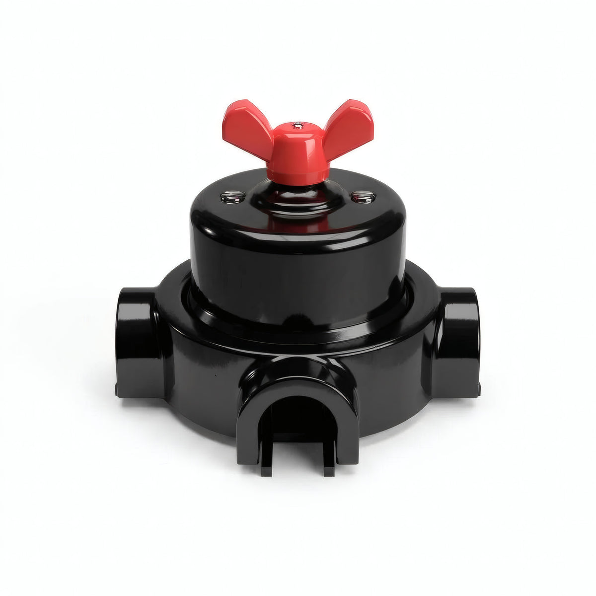 Kit deviatore in porcellana con galletto e base — Nero / Rosso / 3 uscite