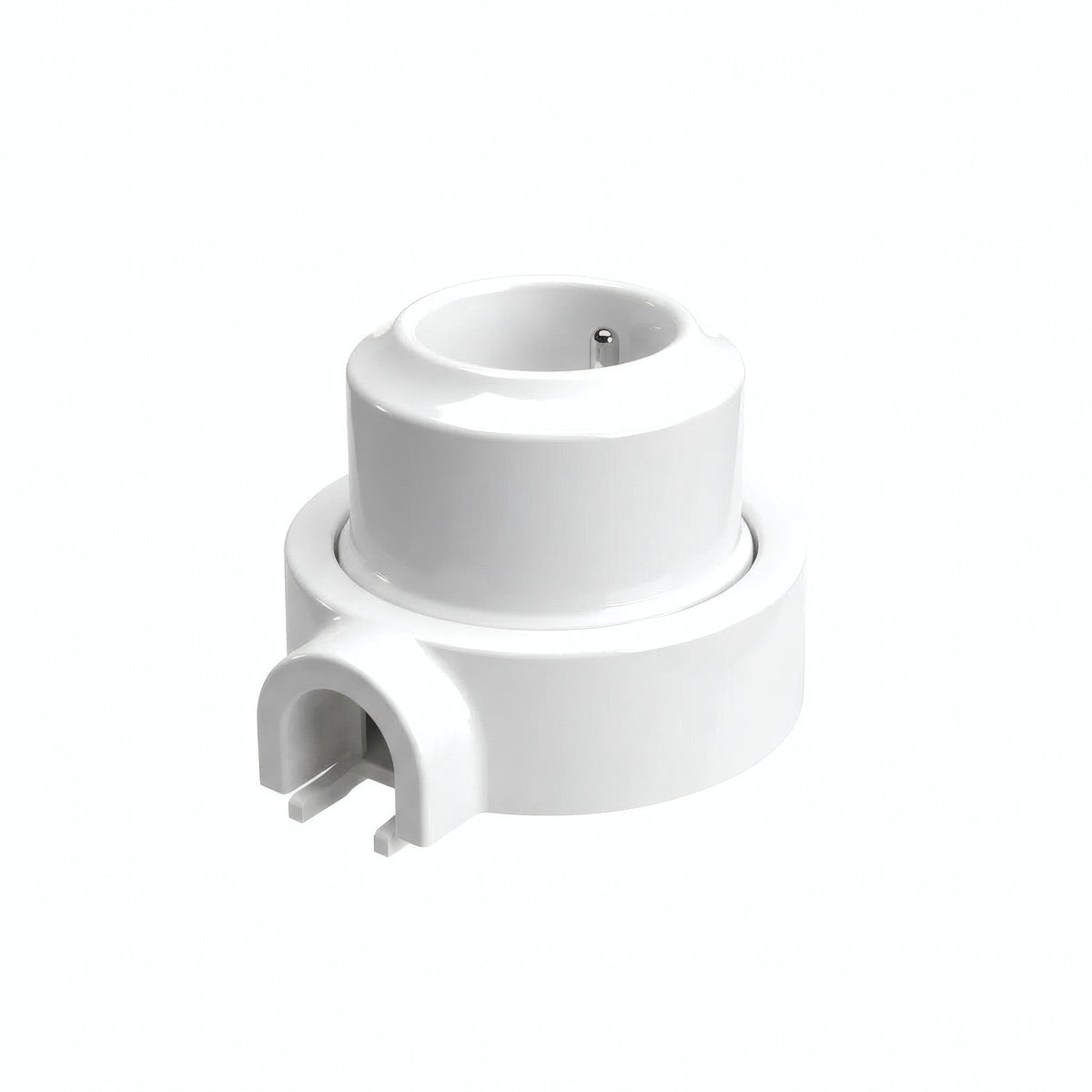 Kit presa a parete e base in porcellana — Francese 2P+T 16 A / Bianco / 1 uscita