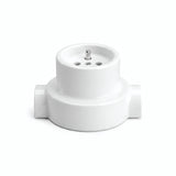 Kit presa a parete e base in porcellana — Francese 2P+T 16 A / Bianco / 2 uscite in linea