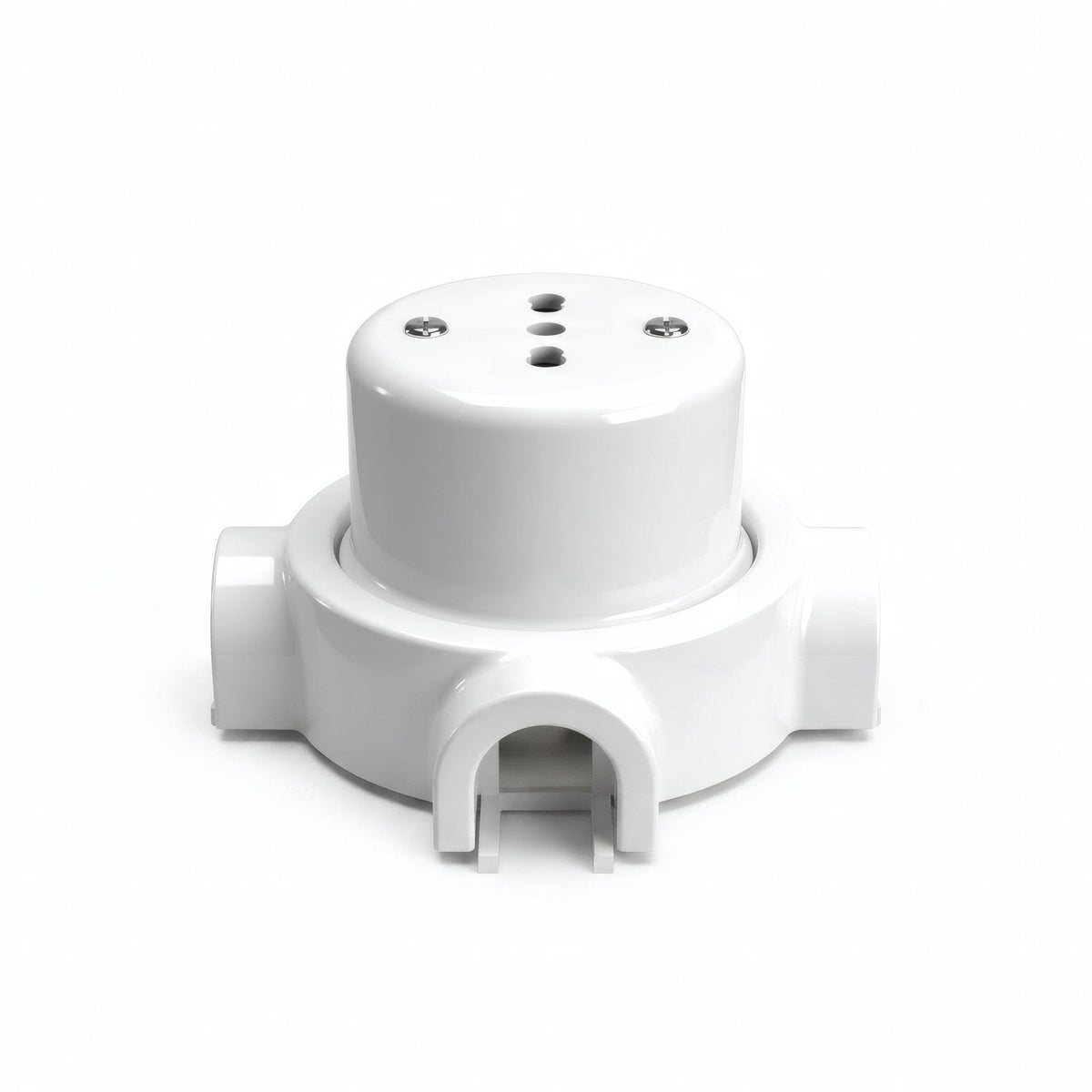 Kit presa a parete e base in porcellana — Italiana 2P+T 10/16 A / Bianco / 3 uscite