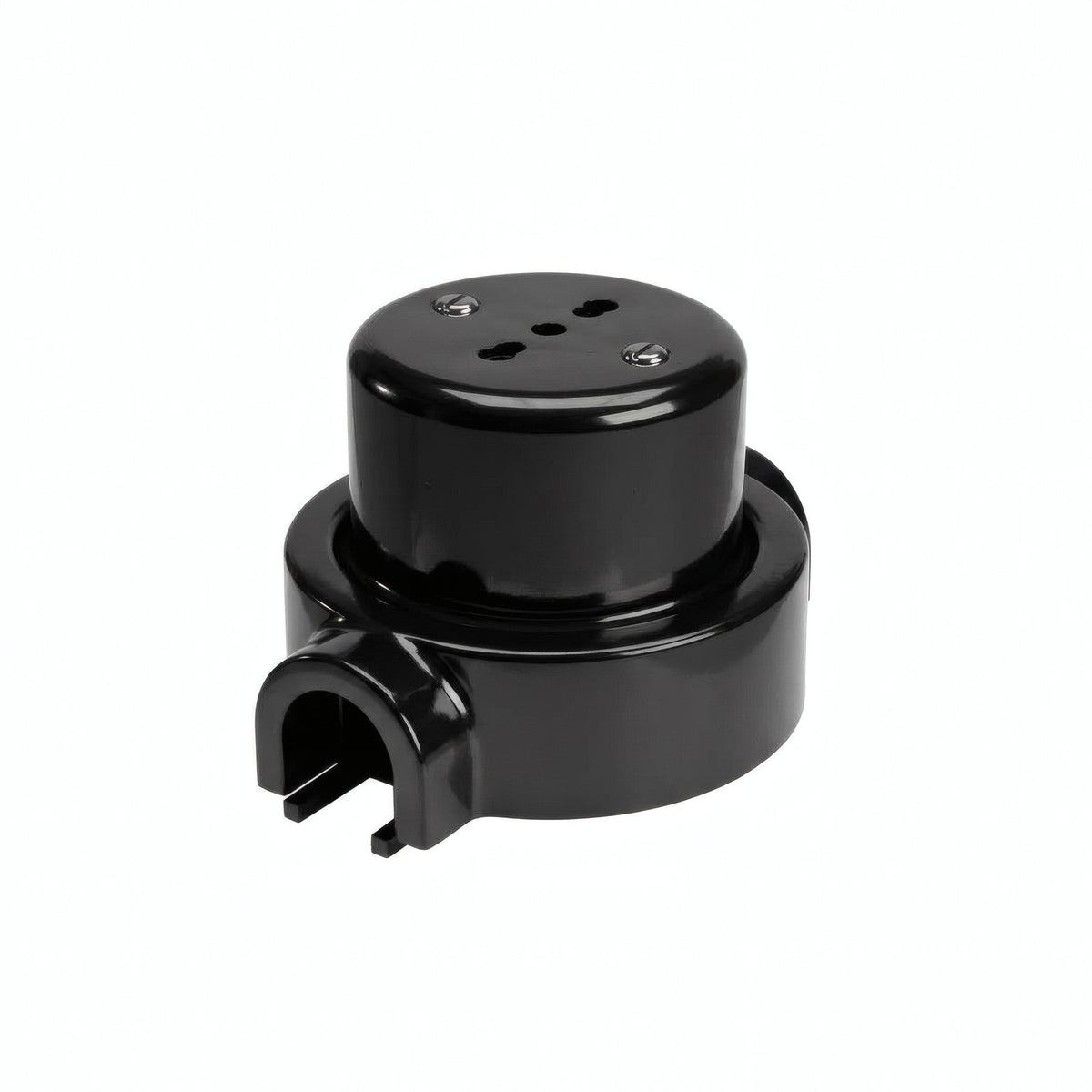 Kit presa a parete e base in porcellana — Italiana 2P+T 10/16 A / Nero / 1 uscita