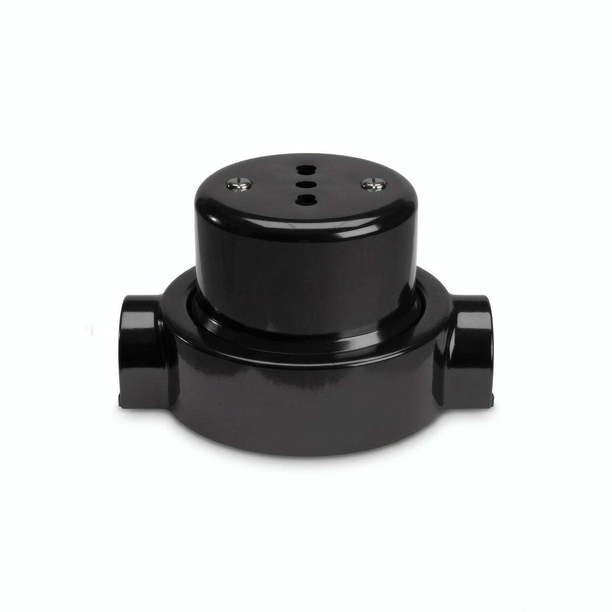 Kit presa a parete e base in porcellana — Italiana 2P+T 10/16 A / Nero / 2 uscite in linea
