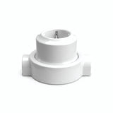 Kit presa a parete e base in porcellana — Schuko 2P+T 16 A / Bianco / 2 uscite in linea