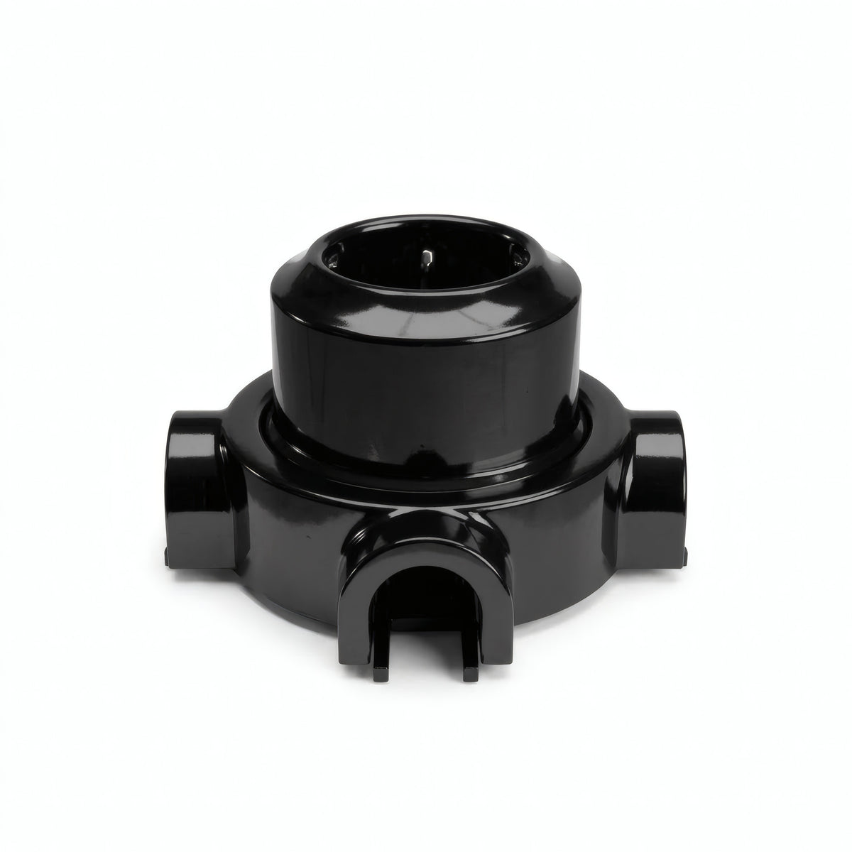 Kit presa a parete e base in porcellana — Schuko 2P+T 16 A / Nero / 3 uscite