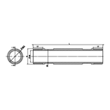 Disegno tecnico quotato: tubo di attesa M/M per contatore d'acqua in ottone (rif. 2311)