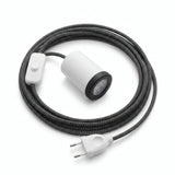 Mini faretto GU10 con spina, finitura bianco opaco