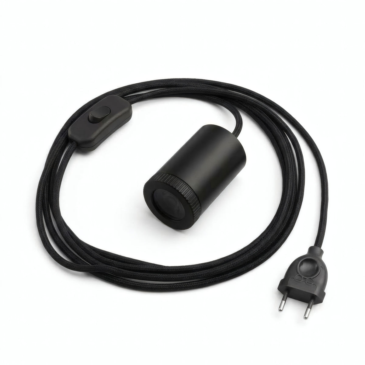 Mini faretto GU10 con spina, finitura nera