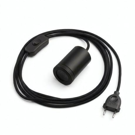 Mini faretto GU10 con spina, finitura nera