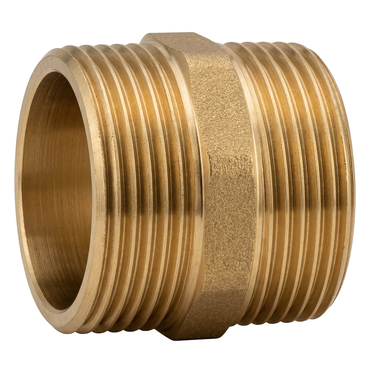 Nipplo uguale maschio-maschio in ottone CW617N BSP - vista frontale