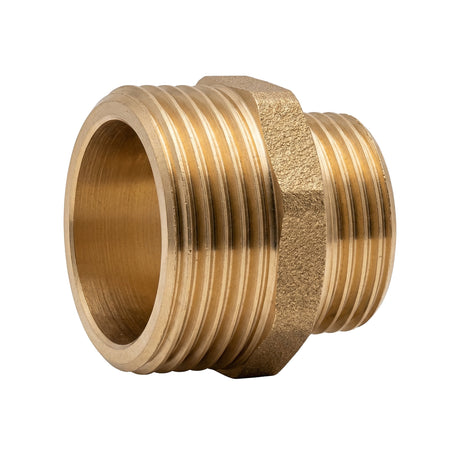 Nipplo ridotto maschio-maschio in ottone CW617N BSP - vista frontale